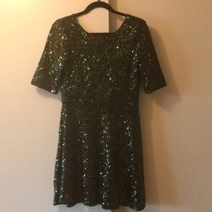 French Connection Ozlem Fit and Flare Sequin Dress